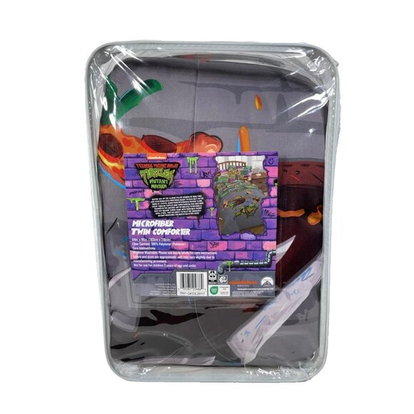 Teenage Mutant Ninja Turtles Reversible Kids Microfiber Twin Comforter 64" x 86" - Picture 4 of 9